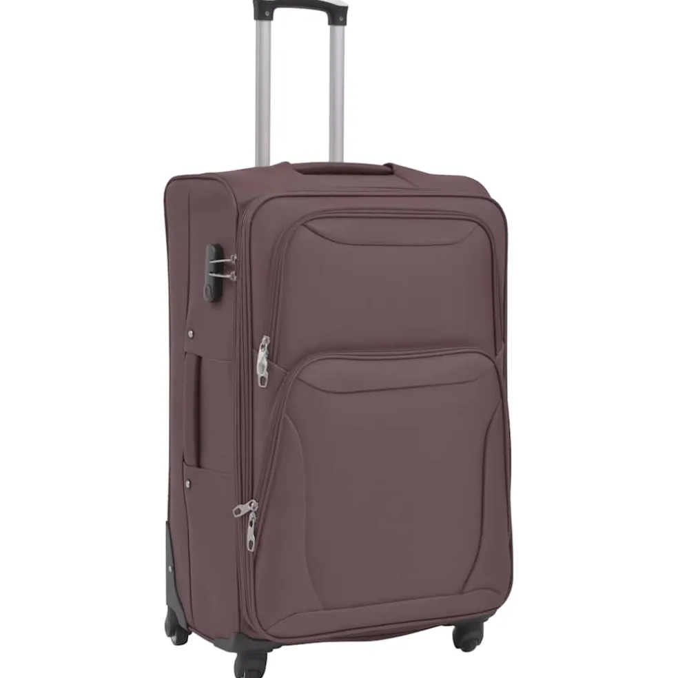 vidaXL Trolleyset koffiebruin 3-delig