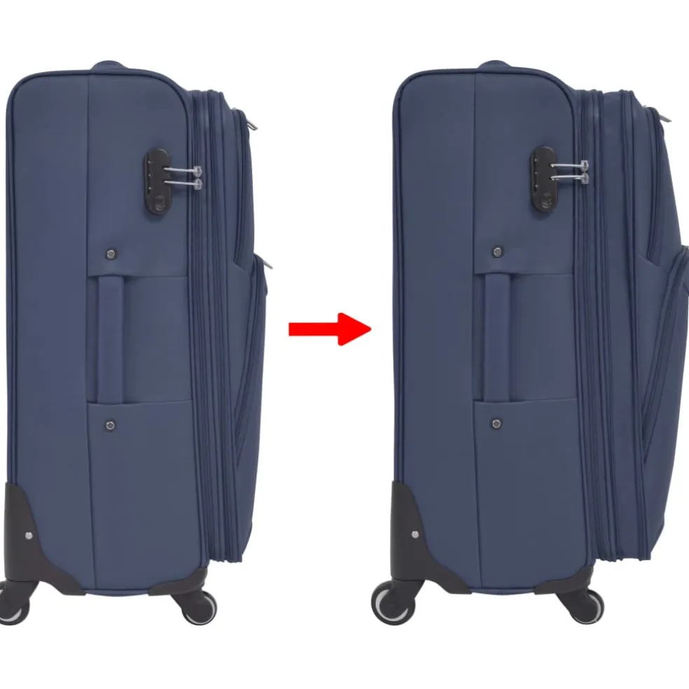 vidaXL Trolleyset marineblauw 3-delig