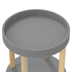 vidaXL Trolley 38x38x82cm bewerkt hout en massief grenenhout grijs