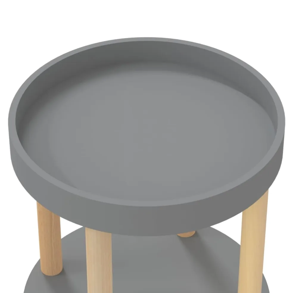 vidaXL Trolley 38x38x82cm bewerkt hout en massief grenenhout grijs
