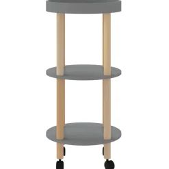 vidaXL Trolley 38x38x82cm bewerkt hout en massief grenenhout grijs