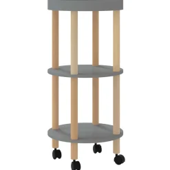 vidaXL Trolley 38x38x82cm bewerkt hout en massief grenenhout grijs