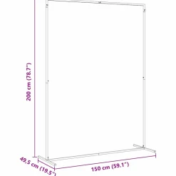 vidaXL Trouwrand Wit 150 x 49,5 x 200 cm Staal