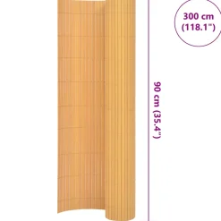 vidaXL Tuinafscheiding dubbelzijdig 90x300 cm PVC geel