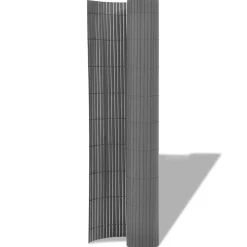 vidaXL Tuinafscheiding dubbelzijdig 90x300 cm PVC grijs