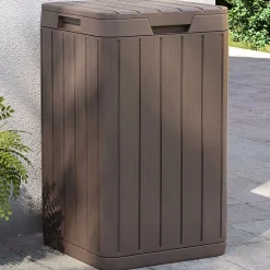 vidaXL Tuinafvalbak 38x38x65 cm polypropeen bruin