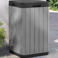 vidaXL Tuinafvalbak 38x38x65 cm polypropeen grijs