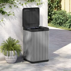 vidaXL Tuinafvalbak 38x38x65 cm polypropeen grijs