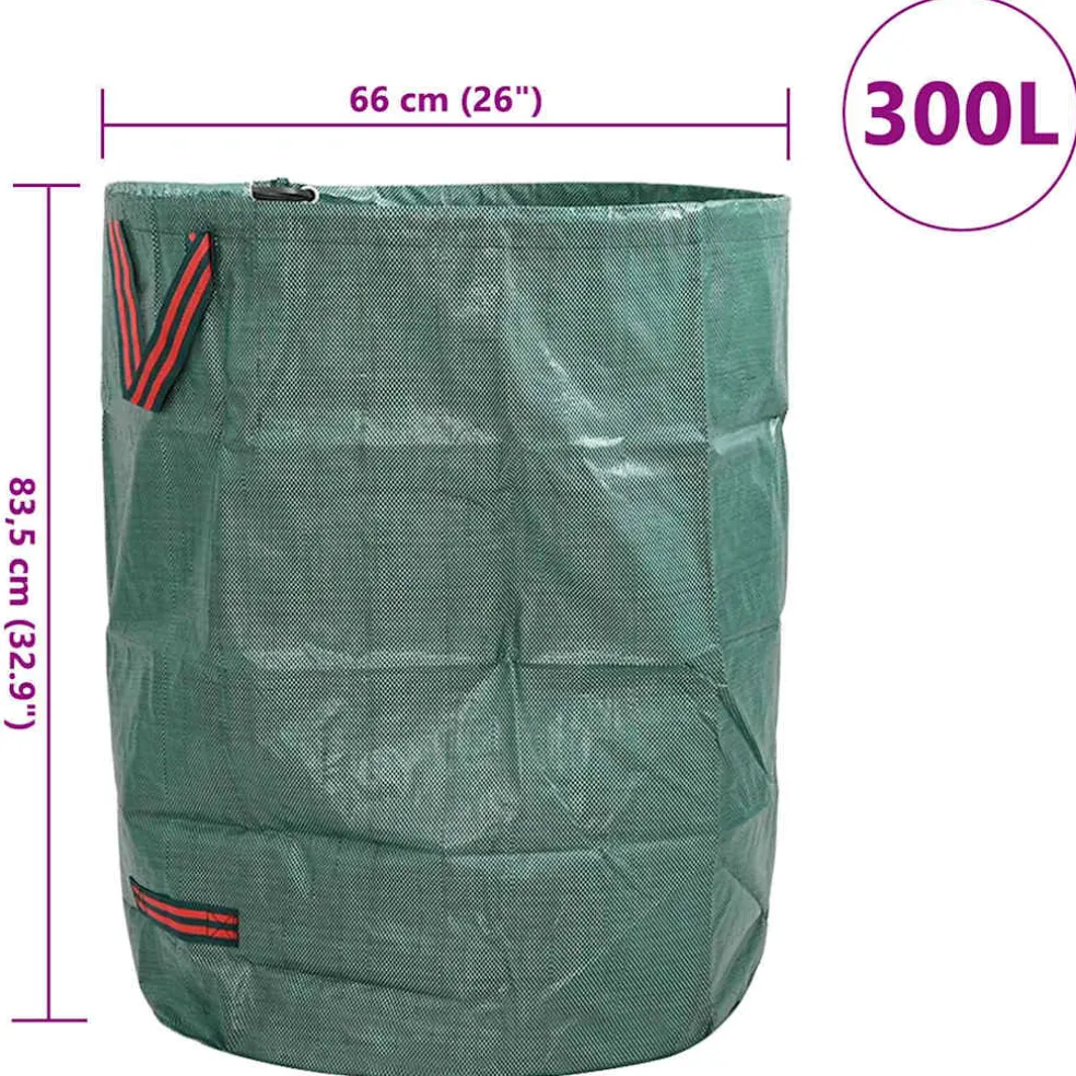 vidaXL Tuinafvalzakken 4 st 300 l Groen Polypropyleen
