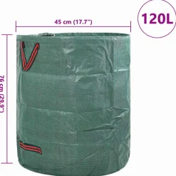 vidaXL Tuinafvalzakken 12 st 120 l Groen Polypropyleen 45 x 45 x 76 cm