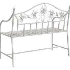 vidaXL Tuinbank Antiek wit 104 x 52,5 x 89 cm Staal