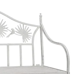 vidaXL Tuinbank Antiek wit 104 x 52,5 x 89 cm Staal