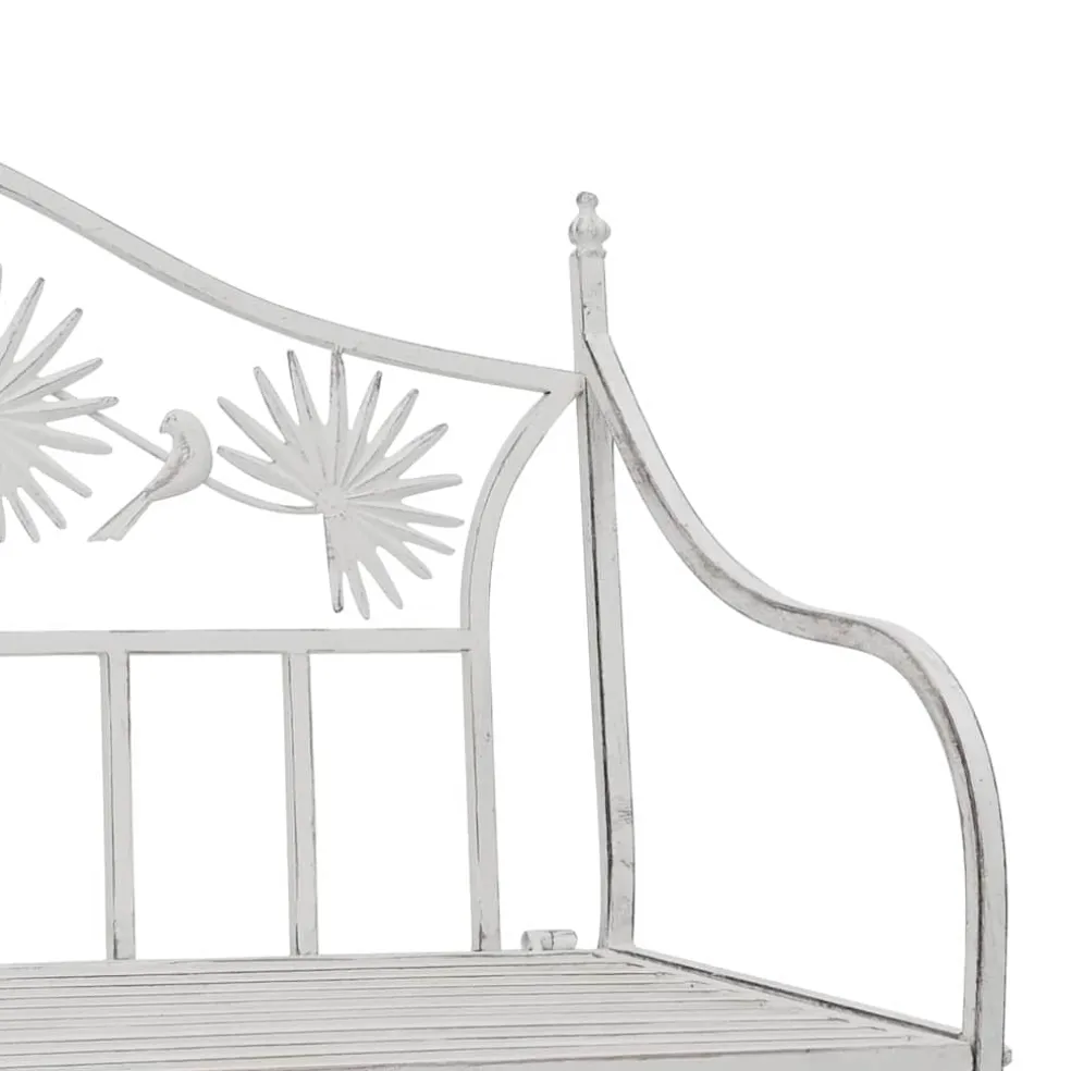 vidaXL Tuinbank Antiek wit 104 x 52,5 x 89 cm Staal