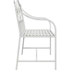 vidaXL Tuinbank Antiek wit 104 x 52,5 x 89 cm Staal