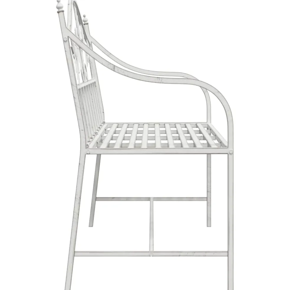 vidaXL Tuinbank Antiek wit 104 x 52,5 x 89 cm Staal