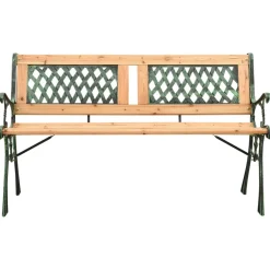 vidaXL Tuinbank 122 cm gietijzer en massief vurenhout