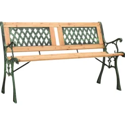vidaXL Tuinbank 122 cm gietijzer en massief vurenhout