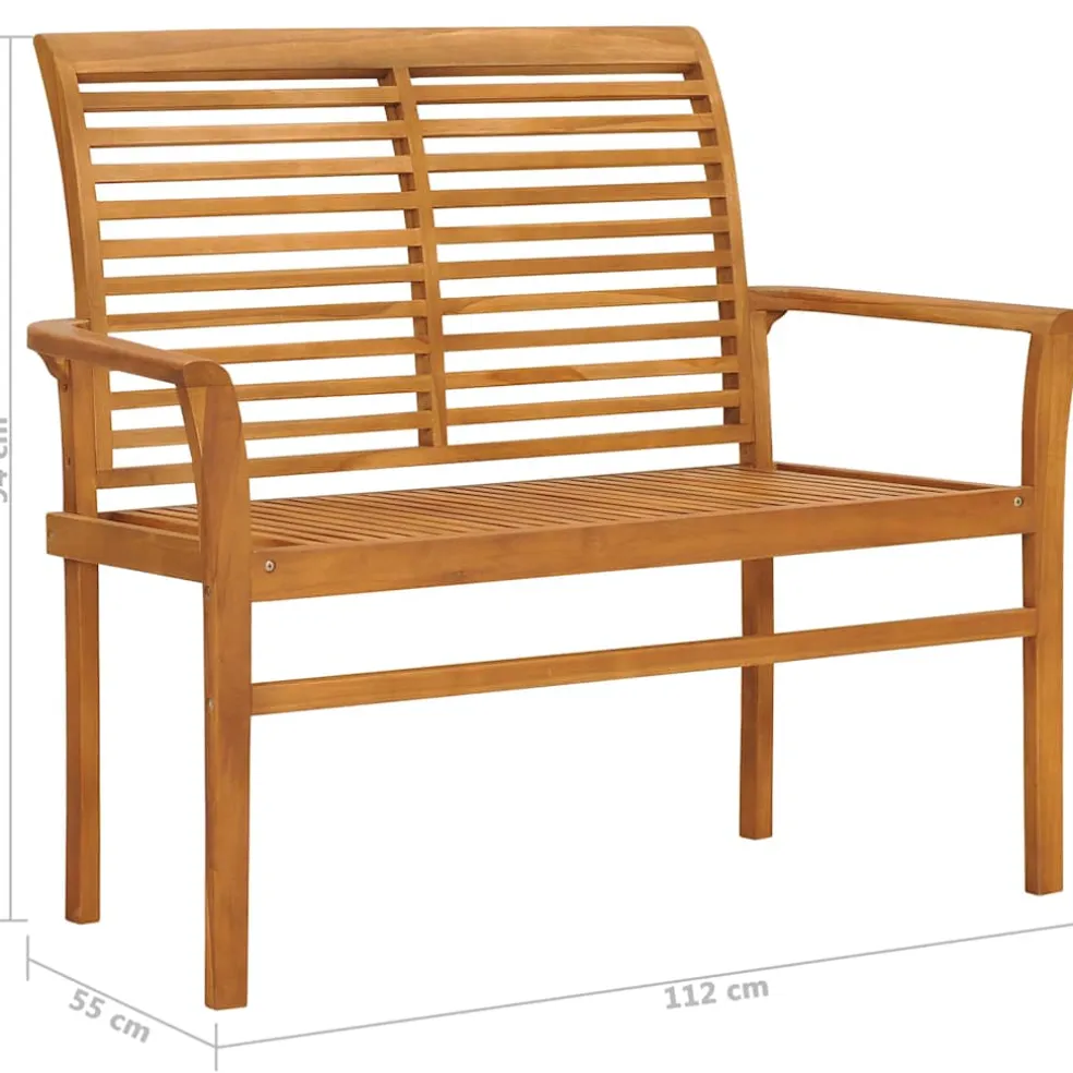 vidaXL Tuinbank 112 cm massief teakhout