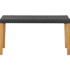 vidaXL Tuinbank 120 cm poly rattan en massief acaciahout zwart