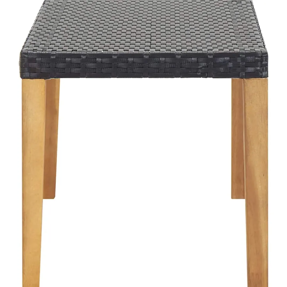 vidaXL Tuinbank 120 cm poly rattan en massief acaciahout zwart