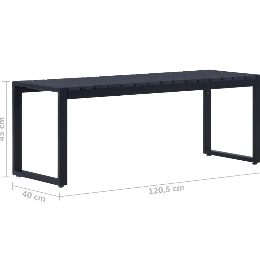 vidaXL Tuinbank 120,5 cm PS-plaat zwart