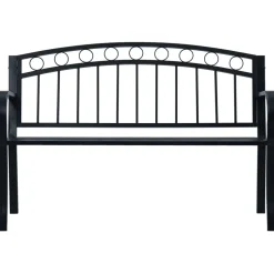 vidaXL Tuinbank 125 cm staal zwart