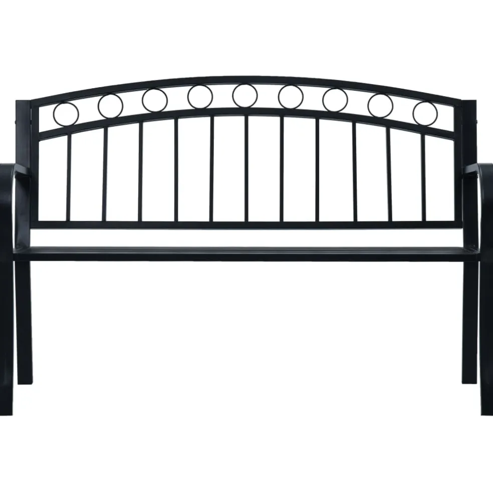 vidaXL Tuinbank 125 cm staal zwart