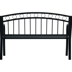 vidaXL Tuinbank 125 cm staal zwart