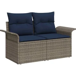 vidaXL Tuinbankenset 9 st Grijs poly rattan