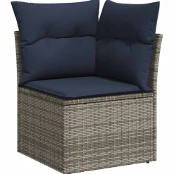 vidaXL Tuinbankenset 9 st Grijs poly rattan
