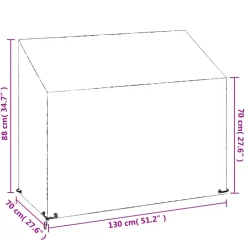 vidaXL Tuinbankhoes met 8 oogjes 130x70x70/88 cm polyetheen