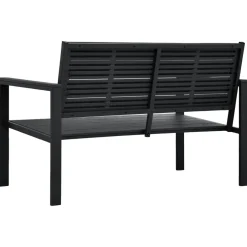 vidaXL Tuinbank hout-look 120 cm HDPE zwart