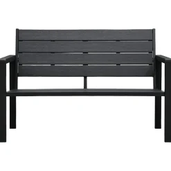 vidaXL Tuinbank hout-look 120 cm HDPE zwart