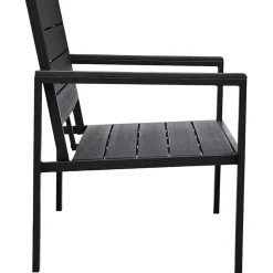 vidaXL Tuinbank hout-look 120 cm HDPE zwart