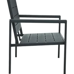 vidaXL Tuinbank hout-look 120 cm HDPE grijs