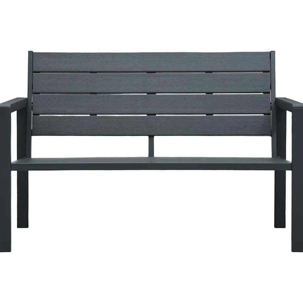 vidaXL Tuinbank hout-look 120 cm HDPE grijs