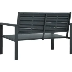 vidaXL Tuinbank hout-look 120 cm HDPE grijs