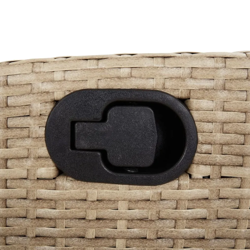 vidaXL Tuinbankje verstelbaar met kussens poly rattan beige