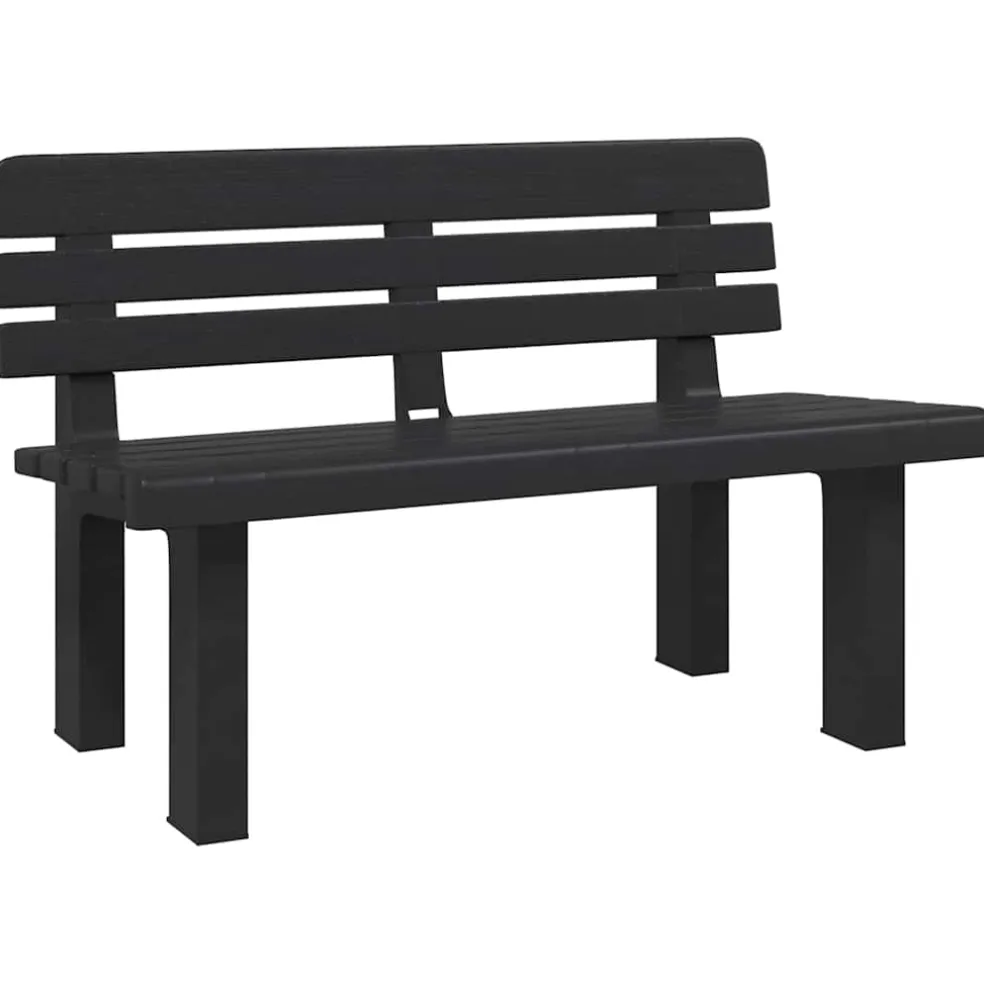 vidaXL Tuinbankje 110x52x71 cm polypropeen antracietkleurig