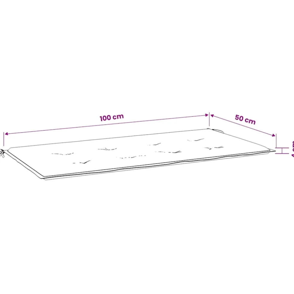 vidaXL Tuinbankkussen 100x50x3 cm oxford stof wijnrood