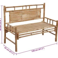vidaXL Tuinbank met kussen 120 cm bamboe
