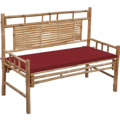 vidaXL Tuinbank met kussen 120 cm bamboe