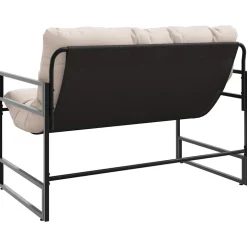 vidaXL Tuinbank met kussen 113 m staal taupe