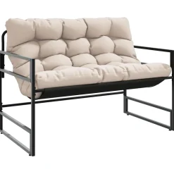 vidaXL Tuinbank met kussen 113 m staal taupe