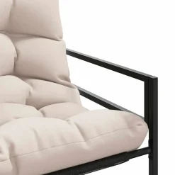 vidaXL Tuinbank met kussen 113 m staal taupe