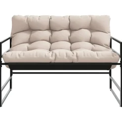 vidaXL Tuinbank met kussen 113 m staal taupe