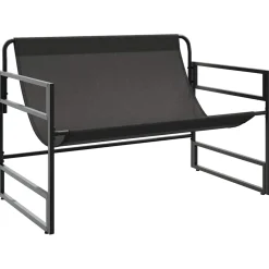 vidaXL Tuinbank met kussen 113 m staal taupe
