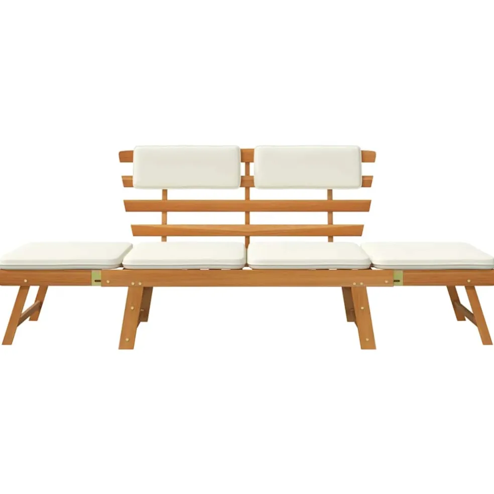 vidaXL Tuinbank met kussens 2-in-1 190 cm massief acaciahout
