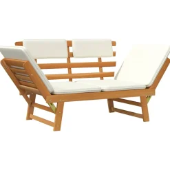 vidaXL Tuinbank met kussens 2-in-1 190 cm massief acaciahout