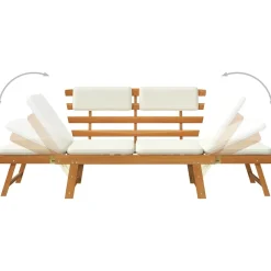vidaXL Tuinbank met kussens 2-in-1 190 cm massief acaciahout